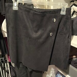 Black Button-Detail Skirt